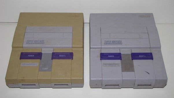 A Yellowed SNES Vs. A SNES with a Replaced Shell